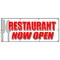 Signmission RESTAURANT NOW OPEN BANNER SIGN grand opening new management happy hour B-96 Restaurant Now Open - alternate 1